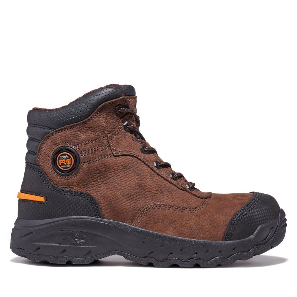 Timberland Mens Work Boots PRO® Endurance 6" TiTAN® XL Safety Toe - Brown/Black - India SO6812379